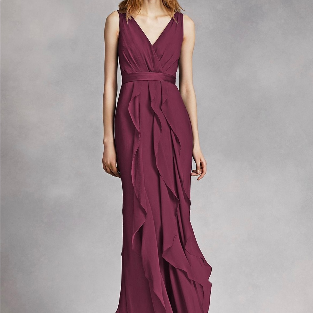 Wine colored Vera wang bridesmaid dress